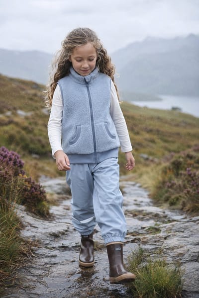 Ducksday - Regenbroek - Waterdicht - Ademend - Reflecterend - Unisex - Lichtblauw - Maat 92/98 - 2 jaar