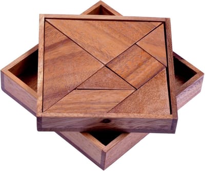 Tangram Spel - Classic Houten Puzzel - Creatief Denkspel voor Kinderen en Volwassenen