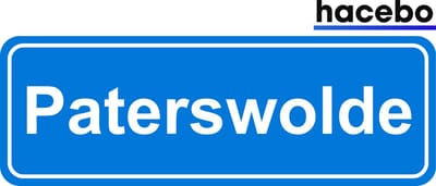 Hacebo - Plaatsnaam Sticker - 29x10 CM - Paterswolde sticker - Verkeersborden sticker - grappige cadeaus - Paterswolde