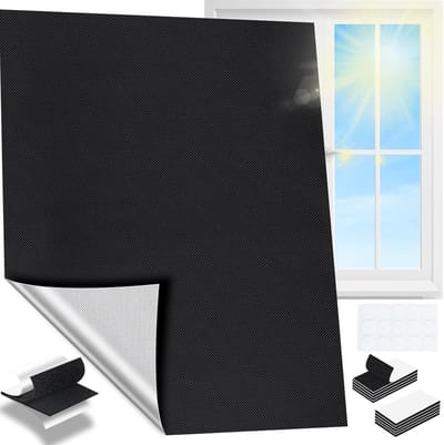 Verduisterend Gordijn zonder Boren - 200x145 cm - Zonwerend - Zelfklevend Klittenband - Perfect voor Slaapkamer en Babykamer