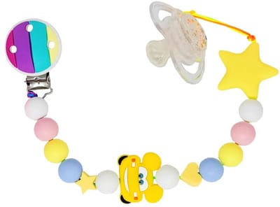 Pastel tuttouw met ster en geel Mickey Mouse autootje – extra sterk dubbel touw
