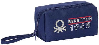 Schoolpennenzak Benetton Varsity Grijs Marineblauw 22 x 10 x 10 cm