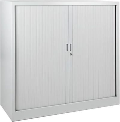 Archiefkast – Roldeurkast – Dossierkast – Wit – Met slot - 140x120x45 cm