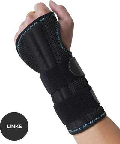U Fit One Polsbrace Links - 3 Spalk Design - Polsbandage - Polsbescherming - Bij Carpaal Tunnel Syndroom en RSI - Zwart - Maat M