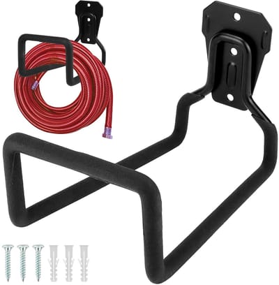 JHUBERS- Slanghouder Metalen Constructie - Wandhouder/ Vrijstaande Houder - Roestvrij Staal - Tuinslang/ Zwembadslang - Duurzaam/ Stabiel - Tuinslanghouder