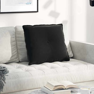 vidaXL - Rugkussen - Zwart - 60 - x - 50 - cm - Corduroy - stof