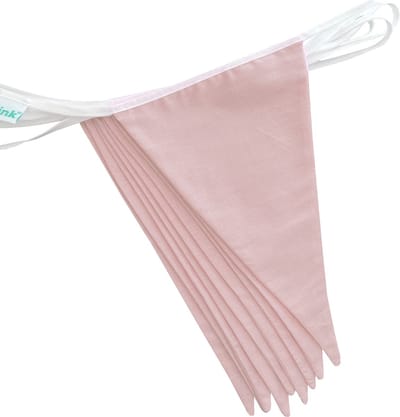 BINK Bedding Stoffen Slinger BO Peach XL - Vlaggenlijn 7,5 meter met 15 vlaggetjes - Handgemaakt in Nederland - Duurzame Feestdecoratie - Verjaardag - Tuinfeest - Kinderfeestje - Kinderkamerdecoratie - Perzik - Oranje Roze