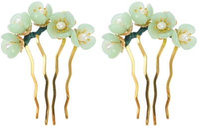 Dailygoods- Haarspeld Jade - Elegante Haarspeld Bloemenpatroon - Vintage Haaraccessoires - Bruiloft/Feest - Cosplay/Dagelijks Gebruik - Schadevrij voor Haar - Haaraccessoire