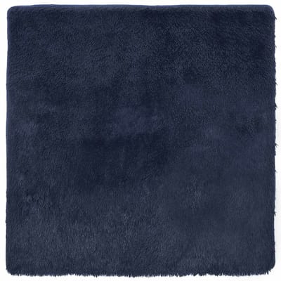 vidaXL - Hoogpolig - vloerkleed - NAVARRA - 120x120 - cm - polyester - marineblauw