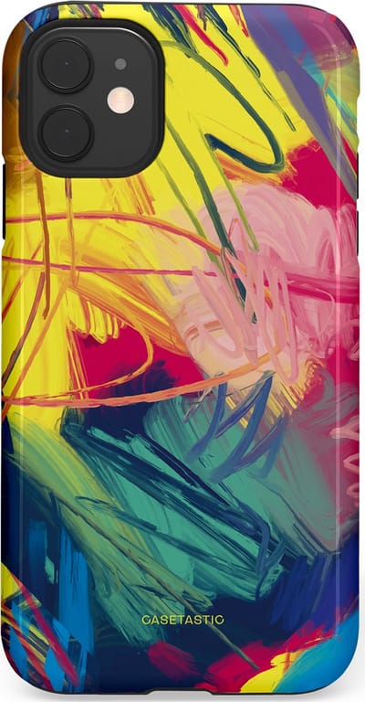 Casetastic Hoesje Geschikt voor Apple iPhone 11 - Stijlvolle Beschermende Duo-layer Case - Kleurenstorm