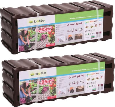 Tuinpad Roosterplaten - Bestrating Platen - Pad Aanleggen - Groot Bereik 1.90m2 - 16 Stuks - Bruin