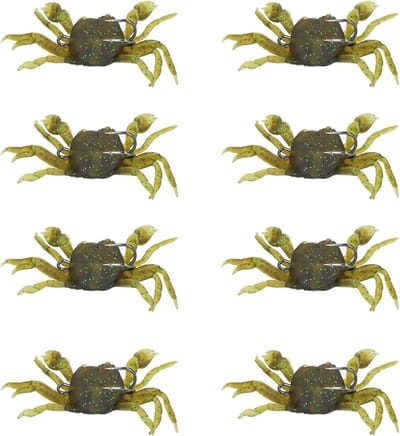 Kunstmatige Krab - Zacht Kunstaas - Vissen Zoet Zoutwater - Realistische Beweging - 8 Stuks 13 Cm - Groenbruin