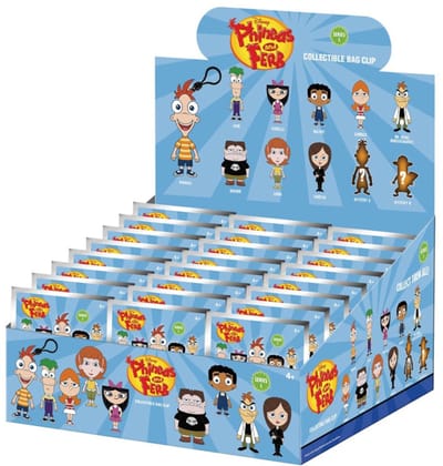 Phineas and Ferb 3D Foam Bag Clips Series 1 Display (24)