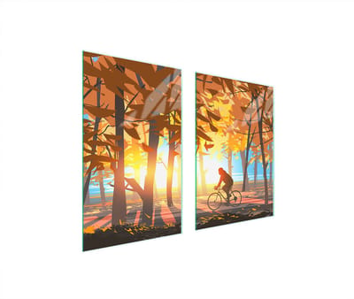 TMK ArtDeko - Glas Beschermplaat - 35+30x52 cm - Sneeuwbestendig - Voor Alle Kookplaten