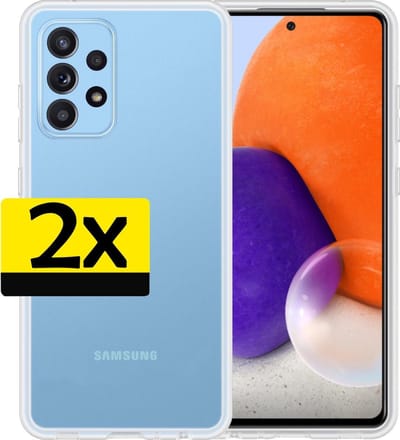 Hoesje - 2 Stuks - Geschikt voor Samsung Galaxy A72 - Sterk & Shockproof - Case Siliconen - Back Cover - Telefoon Hoes - Telefoonhoesjes - Transparant