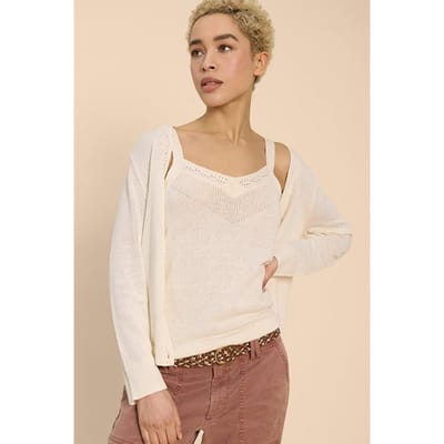 White Stuff Saxon Vest Natural White Size: 10 | Tanks &amp; Camis Outlet | Dames | Ecru