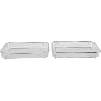 2 stuks Frituurmand Bakplaat Geschikt voor Bravo XL Friteuse Broodrooster Oven Mand Accessoires voor Friet Bevroren white