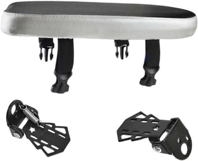 Fietsachterzadelkussen met Voetsteunen - Fietszadel Comfortkussen - Comfortabel Fietsen - Zacht Kunstleer - 30 cm - Zwart Zilver