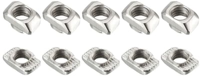 T-Groove Moeren M5 (10 Stuks) van Koolstofstaal voor Aluminium Profiel Series 2020, Ideaal voor Bevestiging en Montage