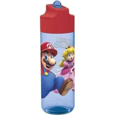 Nintendo's Super Mario Tritan Drinkfles - 540 ml – Vaatwasserbestendig & BPA-vrij - Drinkfles voor kinderen – Transparant blauw/Rood