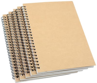 5x A5 Schetsboek Set - Spiraalgebonden Tekenblokken met 60 Pagina's Dik Papier