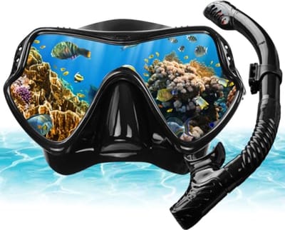 Snorkelset met Anti-condens Duikmasker en Droge Snorkel - Panoramisch Gezichthoek