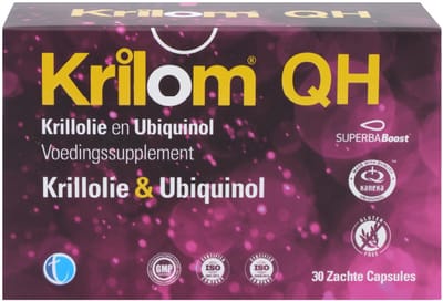 Krilom QH - Krillolie, Astaxanthine en Ubiquinol (Co-enzym Q10) - 30 Porties