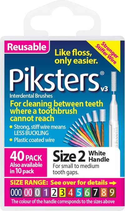 Piksters Ragers Maat 2 Wit 2 mm - 40 stuks