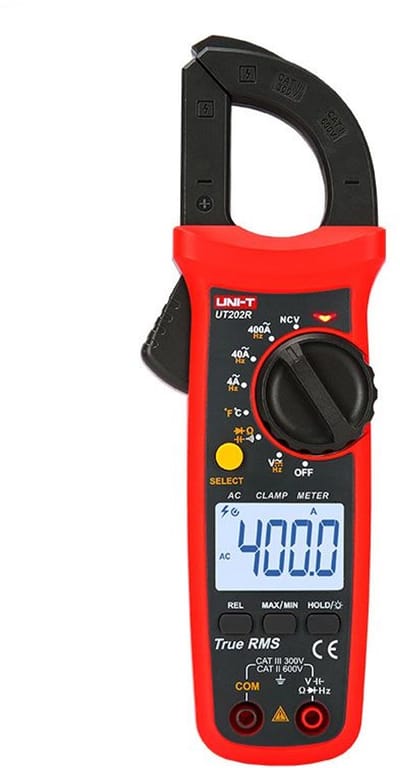 UNI-T UT202R Digital True RMS Clamp Meter stroomtang 400A 600V 4000 counts 28mm met temperatuur