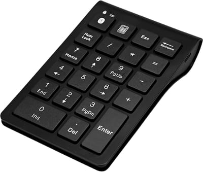 Draadloos Bluetooth Numpad met 22 Toetsen voor Laptop en PC - Numeriek Toetsenbord met Multimedia Functies