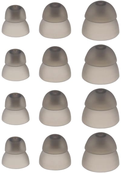 Dailygoods - Gehoorapparaat Koepels - Zachte Siliconen - Dubbellaags Oordopjes - Zwart - Vervangingen voor Audiphone - Geschikt voor Kleine, Medium en...