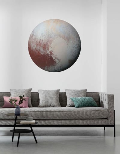 Fotobehang - Pluto 125x125cm - Rond - Vliesbehang - Zelfklevend