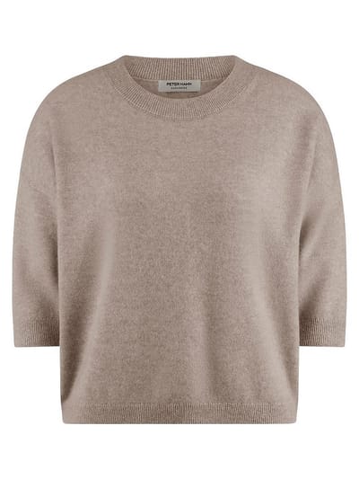 Trui ronde hals 100% kasjmier Van Peter Hahn beige