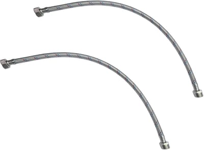 Dailygoods- Aansluitslang Set van 2 - Flexibele Aansluitslang 500 mm - 1/2 inch Mannelijk/Vrouwelijk - Verbindingsslang voor Keuken/Badkamer - Roestvrij Staal Coating - Maximale Temperatuur 90 °C - Toevoslang