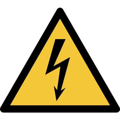 Pictogram bordje Djois Waarschuwing: elektrische spanning geel