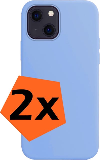 Hoes - 2 Stuks - Geschikt voor Apple iPhone 15 - Sterk & Shockproof - Case Siliconen - Back Cover - Telefoon Hoes - Lichtblauw