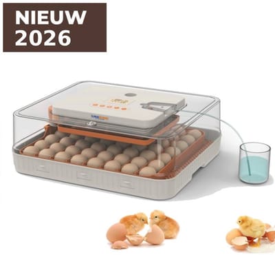 UniEgg® Expert Broedmachine 56H Volautomatisch | 1% nauwkeurig instelbaar vochtgehalte | volledig geautomatiseerde broedproces - automatische keersysteem - Nederlandse handleiding - geschikt voor diverse soorten eieren
