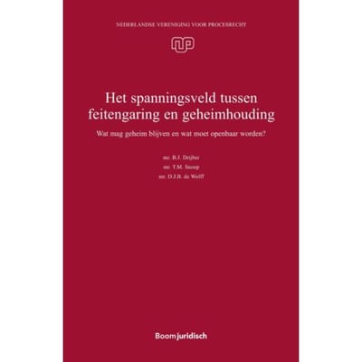 Het Spanningsveld Tussen Feitengaring En Geheimhouding - Nvvp-Reeks - B.J. Drijber