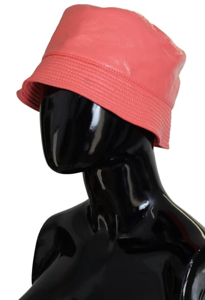 Dolce & Gabbana Perziken Gequilt Faux Leer Dames Bucket Hoed