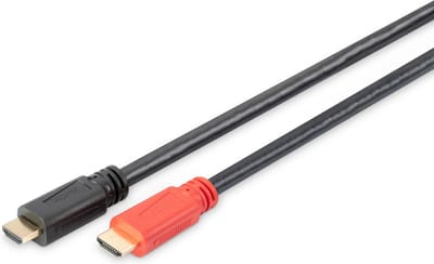 Digitus AK-330118-150-S HDMI-kabel HDMI Aansluitkabel HDMI-A-stekker, HDMI-A-stekker 15.00 m Zwart 4K UHD, Audio Return Channel (ARC), Vergulde