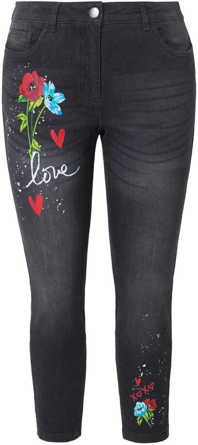 Angel of Style - Dames - PushUp-jeans extra slim ondersteunende shaping-functie - Zwart - Maat 48