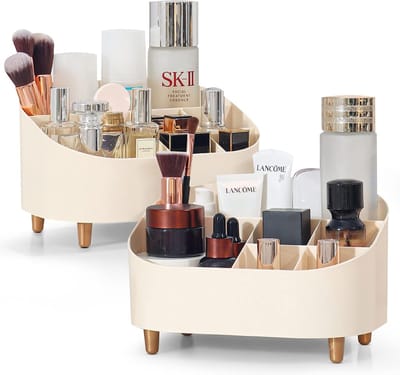 Make-up organisator kaptafel opslag 2-pack cosmetische borstel huidverzorging houder voor bureau badkamer toonbank wit opaal