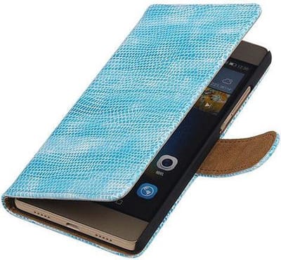 Blauw glamour bookcase Huawei P8 Lite Telefoonhoesje