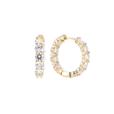 Bijoutheek Oorringen witte stenen Gold 122503.1