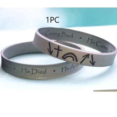 VANDAAG VERZONDEN - Armband - Siliconen - 1 Armband - Christelijk - Jezus - Grijs