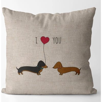 Dachshund Kussensloop Kleur Schattige Honden Woondecoratie 40X40 45X45 Voor Woonkamer Stoel Gepersonaliseerde Cadeaus Linnen Kussensloop Peach skin 30*30(CM)-1Pcs