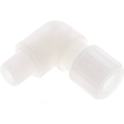 10x8mm & G1/4'' PVDF L-Vorm Knelfitting Buitendraad 10bar