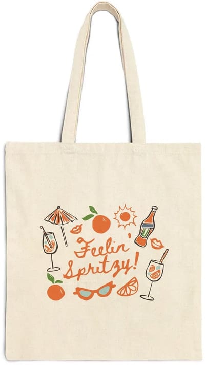 MTTProducts - Aperol Spritz bag - Jutebeutel shopping bag - Lichtgewicht en duurzaam - Perfect voor Aperol lovers - Geschikt voor dames - Handige tas v...