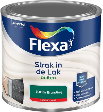 Flexa - Strak In De Lak Buitenlak Hoogglans - 100% Branding - Mengverf - 500 Ml