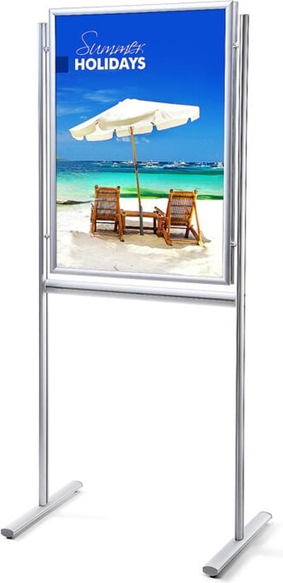 Infobord Design Standaard 70 X 100 cm Rechte Hoeken 25 mm Dubbelzijdig - Syna IB70X100G25D - Horeca & Professioneel